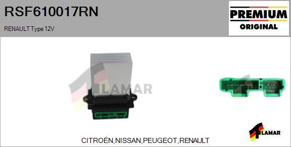 FLAMAR RSF610017RN - Сопротивление, реле, вентилятор салона autospares.lv