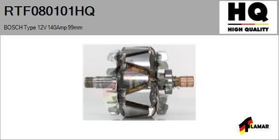 FLAMAR RTF080101HQ - Ротор, генератор autospares.lv
