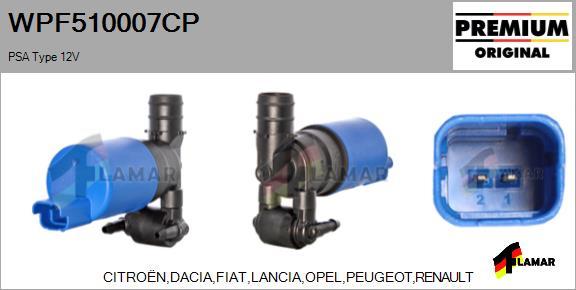 FLAMAR WPF510007CP - Водяной насос, система очистки окон autospares.lv