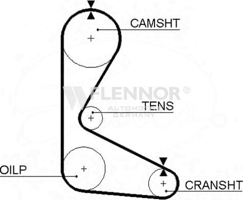 Flennor 4004 - Зубчатый ремень ГРМ autospares.lv
