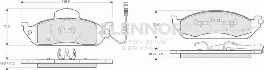 Flennor FB210411 - Тормозные колодки, дисковые, комплект autospares.lv