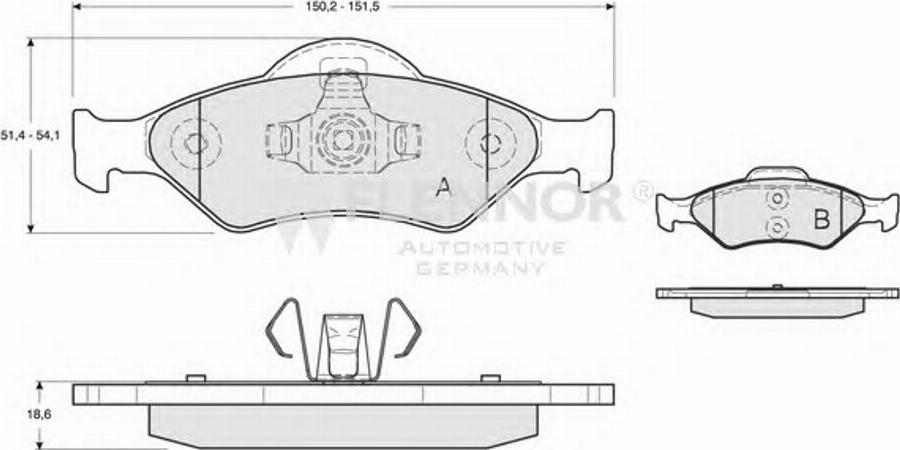 Flennor FB210537 - Тормозные колодки, дисковые, комплект autospares.lv