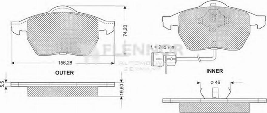 Flennor FB210183 - Тормозные колодки, дисковые, комплект autospares.lv