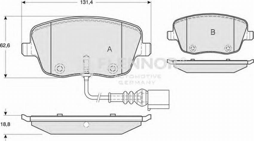 Flennor FB210844 - Тормозные колодки, дисковые, комплект autospares.lv