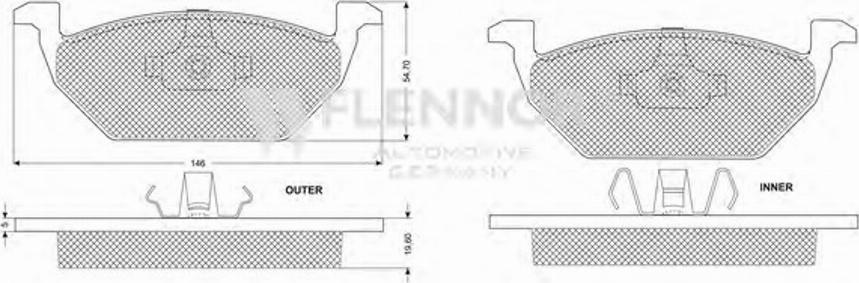 Flennor FB210225 - Тормозные колодки, дисковые, комплект autospares.lv