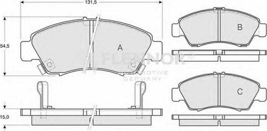 Flennor FB211274 - Тормозные колодки, дисковые, комплект autospares.lv