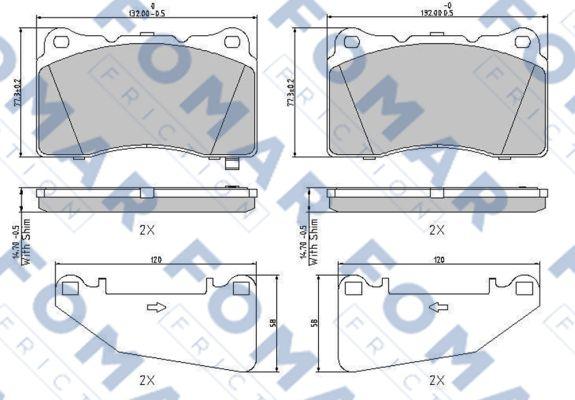 FOMAR Friction FO 999381 - Тормозные колодки, дисковые, комплект autospares.lv