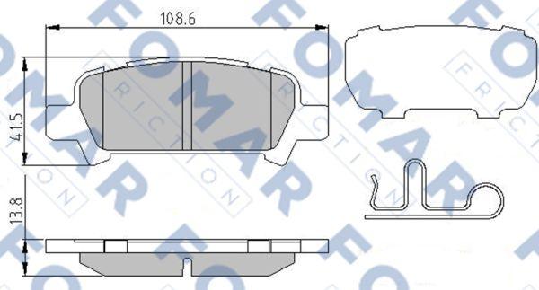 FOMAR Friction FO 994181 - Тормозные колодки, дисковые, комплект autospares.lv