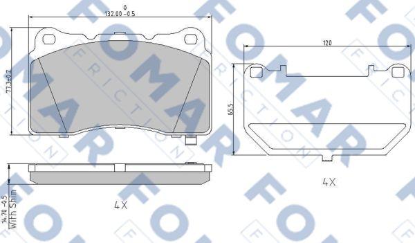 FOMAR Friction FO 996481 - Тормозные колодки, дисковые, комплект autospares.lv