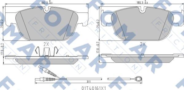 FOMAR Friction FO 996781 - Тормозные колодки, дисковые, комплект autospares.lv