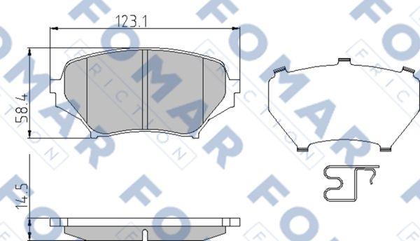 FOMAR Friction FO 948681 - Тормозные колодки, дисковые, комплект autospares.lv