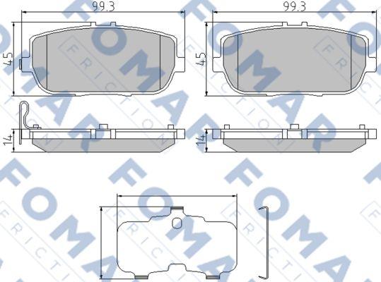 FOMAR Friction FO 948781 - Тормозные колодки, дисковые, комплект autospares.lv