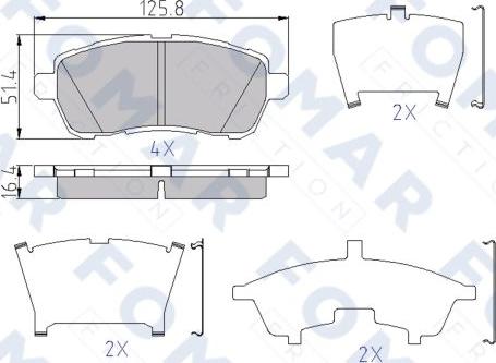 FOMAR Friction FO 958581 - Тормозные колодки, дисковые, комплект autospares.lv