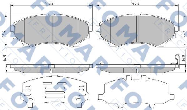 FOMAR Friction FO 969181 - Тормозные колодки, дисковые, комплект autospares.lv