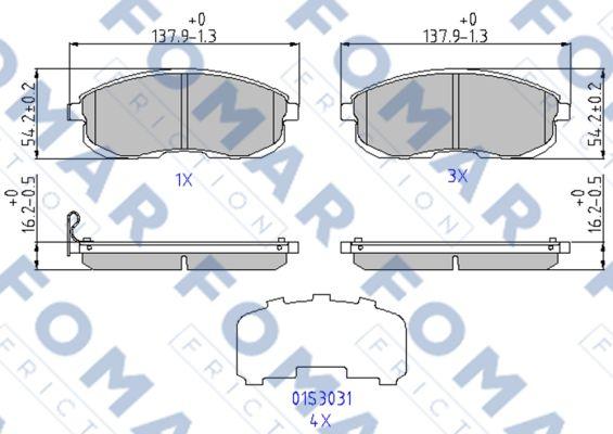 FOMAR Friction FO 969381 - Тормозные колодки, дисковые, комплект autospares.lv