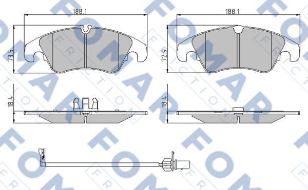 FOMAR Friction FO 962281 - Тормозные колодки, дисковые, комплект autospares.lv