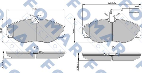 FOMAR Friction FO 909581 - Тормозные колодки, дисковые, комплект autospares.lv