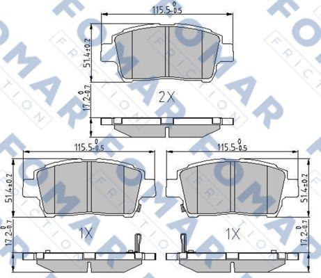 FOMAR Friction FO 909381 - Тормозные колодки, дисковые, комплект autospares.lv