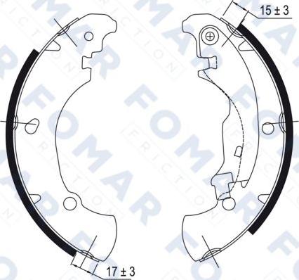 FOMAR Friction FO 9044 - Комплект тормозных колодок, барабанные autospares.lv