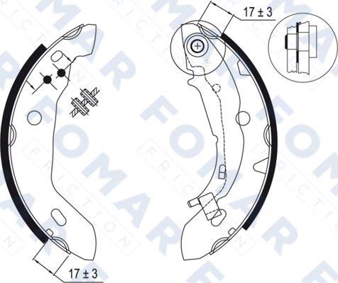 FOMAR Friction FO 9045 - Комплект тормозных колодок, барабанные autospares.lv