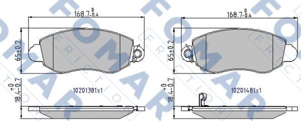 FOMAR Friction FO 904881 - Тормозные колодки, дисковые, комплект autospares.lv