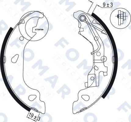 FOMAR Friction FO 9056 - Комплект тормозных колодок, барабанные autospares.lv