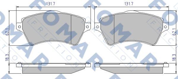 FOMAR Friction FO 905881 - Тормозные колодки, дисковые, комплект autospares.lv