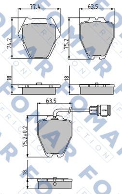 FOMAR Friction FO 905781 - Тормозные колодки, дисковые, комплект autospares.lv