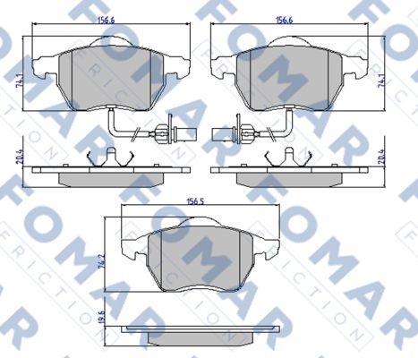 FOMAR Friction FO 906581 - Тормозные колодки, дисковые, комплект autospares.lv