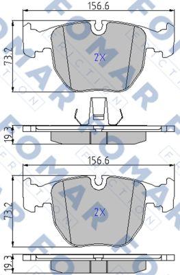 FOMAR Friction FO 900081 - Тормозные колодки, дисковые, комплект autospares.lv