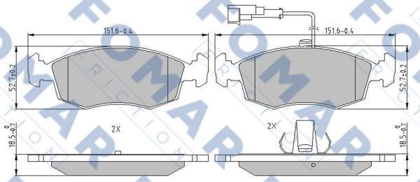 FOMAR Friction FO 901981 - Тормозные колодки, дисковые, комплект autospares.lv