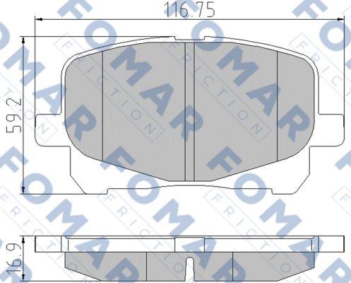 FOMAR Friction FO 901181 - Тормозные колодки, дисковые, комплект autospares.lv