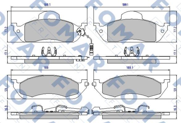 FOMAR Friction FO 901381 - Тормозные колодки, дисковые, комплект autospares.lv