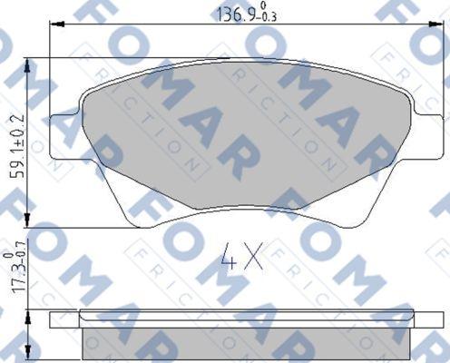 FOMAR Friction FO 908281 - Тормозные колодки, дисковые, комплект autospares.lv