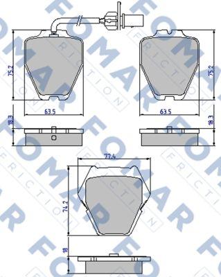 FOMAR Friction FO 903581 - Тормозные колодки, дисковые, комплект autospares.lv