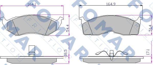 FOMAR Friction FO 903681 - Тормозные колодки, дисковые, комплект autospares.lv