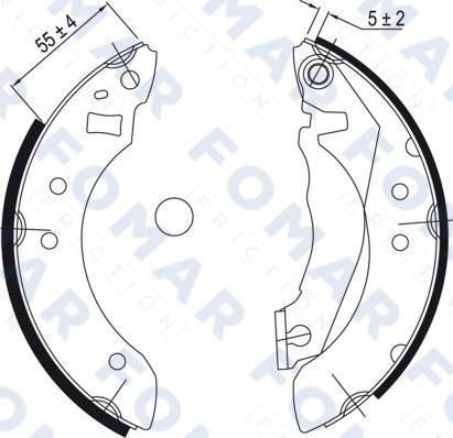 FOMAR Friction FO 9027 - Комплект тормозных колодок, барабанные autospares.lv