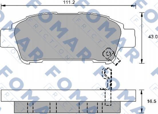 FOMAR Friction FO 907481 - Тормозные колодки, дисковые, комплект autospares.lv