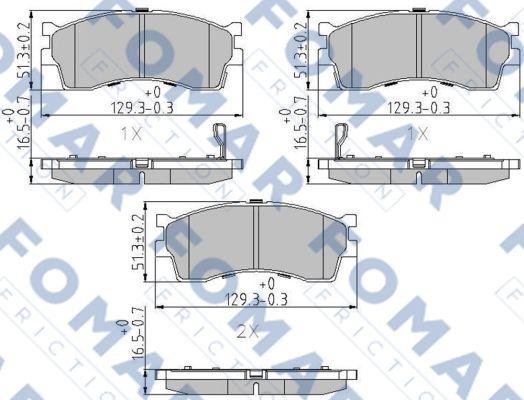 FOMAR Friction FO 907081 - Тормозные колодки, дисковые, комплект autospares.lv