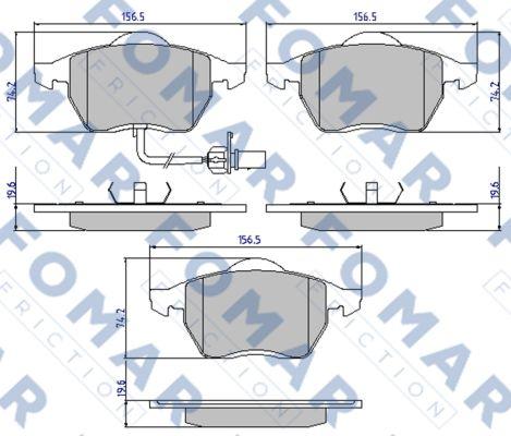 FOMAR Friction FO 907181 - Тормозные колодки, дисковые, комплект autospares.lv