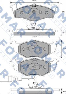 FOMAR Friction FO 907381 - Тормозные колодки, дисковые, комплект autospares.lv