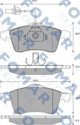 FOMAR Friction FO 907281 - Тормозные колодки, дисковые, комплект autospares.lv