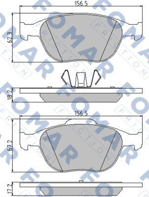 FOMAR Friction FO 907781 - Тормозные колодки, дисковые, комплект autospares.lv