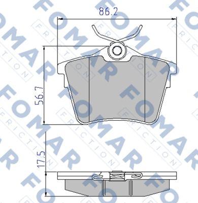 FOMAR Friction FO 919581 - Тормозные колодки, дисковые, комплект autospares.lv