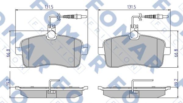 FOMAR Friction FO 919881 - Тормозные колодки, дисковые, комплект autospares.lv