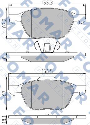 FOMAR Friction FO 914581 - Тормозные колодки, дисковые, комплект autospares.lv