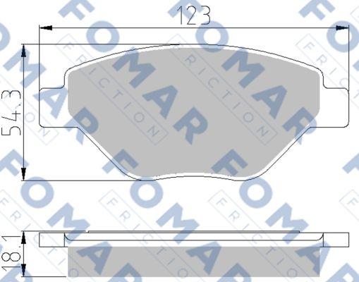 FOMAR Friction FO 914381 - Тормозные колодки, дисковые, комплект autospares.lv