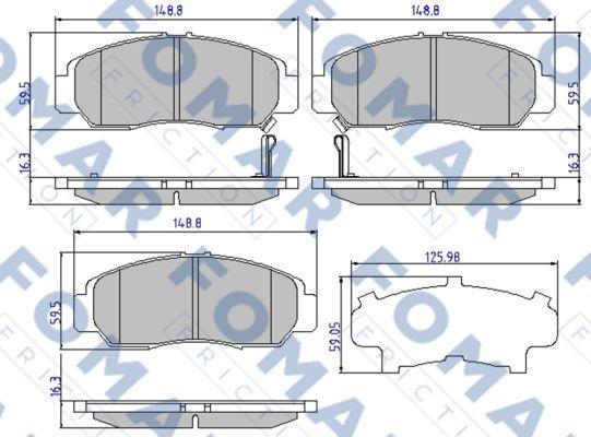 FOMAR Friction FO 910881 - Тормозные колодки, дисковые, комплект autospares.lv