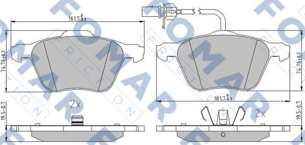 FOMAR Friction FO 911381 - Тормозные колодки, дисковые, комплект autospares.lv