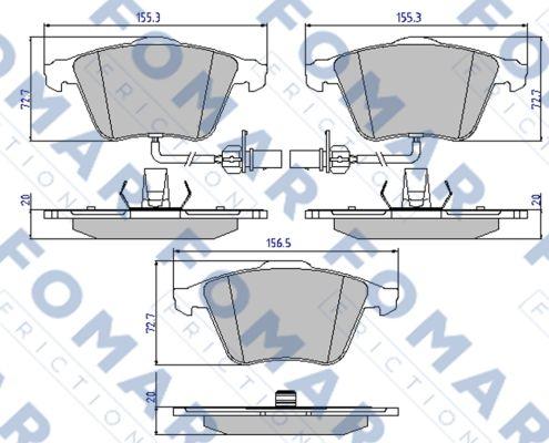 FOMAR Friction FO 912481 - Тормозные колодки, дисковые, комплект autospares.lv